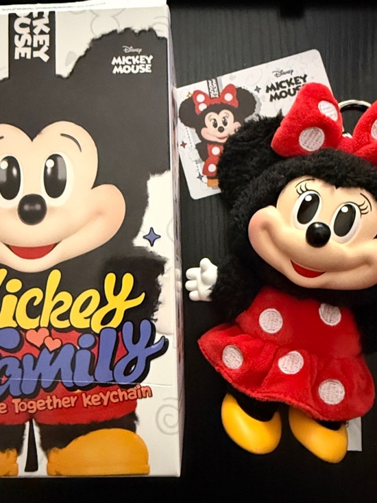 POP MART Accessories - Pop Mart Minnie Mouse Red Black Plush Keychain with Yellow Shoes
